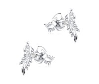 Feathers Silver Stud Earring STS-6400